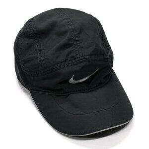 Nike AeroBill Dri-Fit Tailwind Black Running Hat Cap Black 828617-010 Swoosh